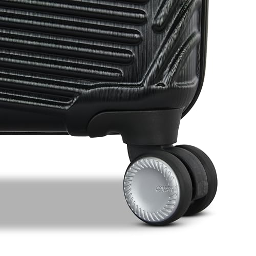 American Tourister Mickey Mouse Carry-On Luggage - Airline Approved, Durable Hardshell with RightHeight Adjustable Handle - Expands 1.5in - Roll Confidentially with Dual 360 Spinner Wheels