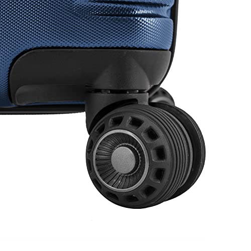 Traveler's Choice Archer Polycarbonate Hardside Spinner Luggage Set,Tie Down Straps, Blue, Checked 29-Inch