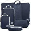 Large Compression Packing Cubes for Travel-Packing Cube Luggage Organizers 7 Piece Set for Checked Luggage-Ultralight, Expandable/Compression Bags by TRIPPED Travel Gear (Navy/White)