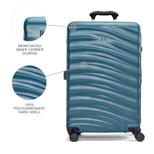 Travelpro Maxlite Air V2 Hardside Expandable Checked Luggage, 8 Spinner Wheels, Lightweight Hard Shell Suitcase, TSA lock, Teal, Checked Medium 25-Inch