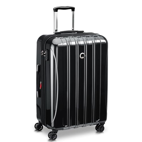 DELSEY PARIS Helium Aero Hardside Expandable Luggage with Spinner Wheels, Black, Checked-Medium 24 Inch