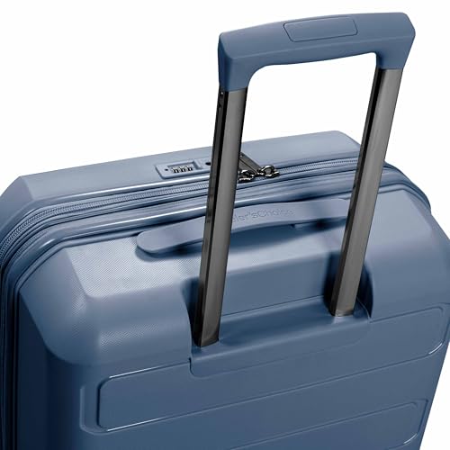 Traveler's Choice Pagosa Hardshell Expandable Luggage with Spinner Wheels, Slate Blue, 22-Inch Carry-on
