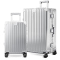 ALPHA CAMP 2 Piece Luggage Sets With Dual Layer Aluminum Frame, TSA Locks, 3-Layer PC 20" Carry-on 28" Checked Hardside Zipperless Travel Suitcase Sets, Type-C USB Charging Port