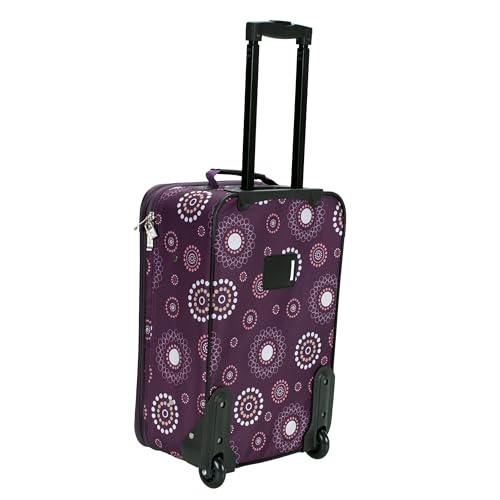 Rockland Fashion Softside Upright Luggage Set, Expandable, Purple Pearl, 2-Piece (14/19)