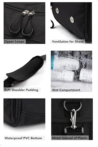 Fitgriff® Gym Bag for Men & Women with Shoe & Wet Compartment - Duffle Bag for Travel, Sports, Fitness & Workout (Full Black, 19 x 10 x 10″ (Small))