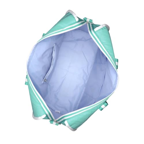LeSportsac Spectator Sea Green Deluxe Large Weekender Crossbody Bag, Style 4319/Color R141, Mesmerizing Sea Green/Tourmaline & Crisp White Unite Evoking Strength & Renewal, 2 Tone Trim/Strap