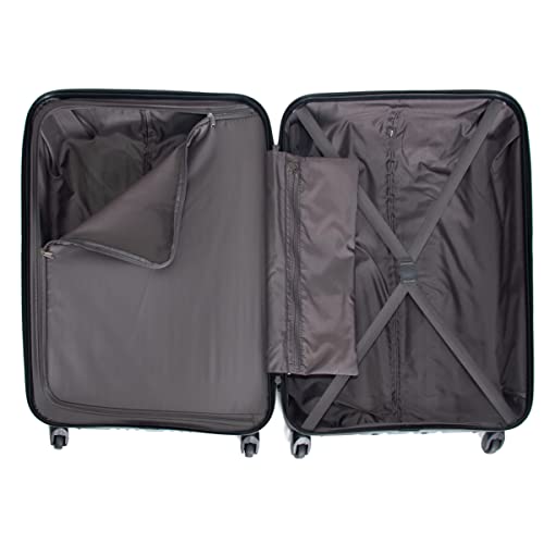 Kenneth Cole REACTION Out of Bounds Lightweight Hardshell 4-Wheel Spinner Luggage, Granite Blue, 28-Inch Checked