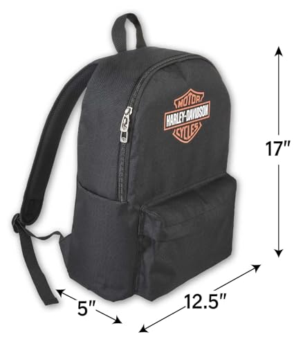 Harley-Davidson Bar & Shield Graphic Backpack w/Adjustable Straps - Black/Orange