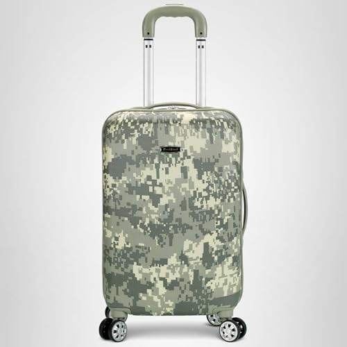 Rockland Safari Hardside Spinner Wheel Luggage, Carry-on 20", Acu Camo