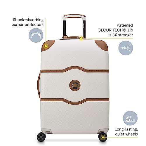 DELSEY PARIS Chatelet Air 2.0 - Hardside Luggage Checked medium 24 Inch - TSA Lock - 360° Spinner Wheels - Polycarbonate Travel Suitcase, Pink