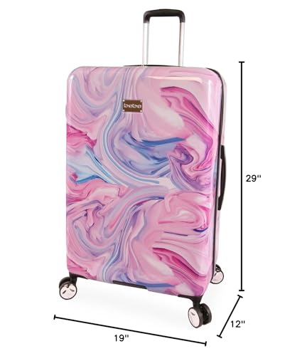 BEBE Women's Luggage Hardside Spinner, Fuchsia Marble, Check-in 29''