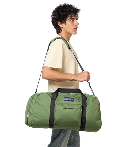 JanSport Weekender Large Duffel - Travel or Gym Bag, Durable Weekender with Front Utility Pocket & Side Grab Handles - Cargo Green