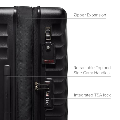 TUMI - 19 Degree Large Expandable Checked Luggage - 4-Wheels - Durable Hard Shell Zipper Expansion Checked Bag - Suitcase - Matte Black