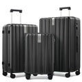Hanke Hardshell Luggage Sets 3 Piece Extra Large Suitcases with Lock,28 Inch Luggage with Spinner Wheels, PC Travel Suitcase for Women Men 20 24 29Inch,Jet Black