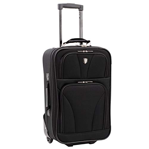 Travelers Club 3 Piece Bowman Luggage Set, Black Carry