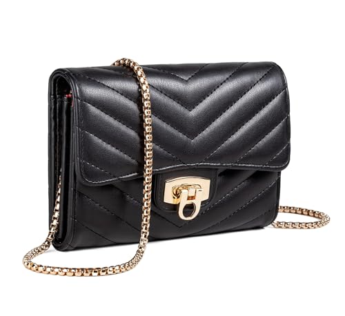 YAZEKOUS Crossbody Bags for Women, Small Purses Crossbody Purses for Women, Cell Phone Purse with Card Slots for Travel Daypack Black