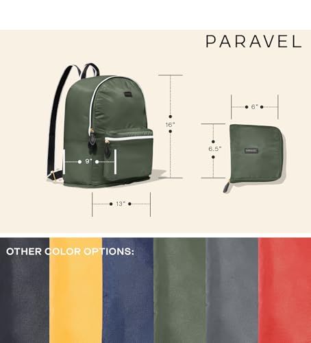 Paravel Fold Up Travel Backpack | Packable and Lightweight Foldable Travel Bag | Carry On Nylon Backpack with Trolley Sleeve, Scuba Navy