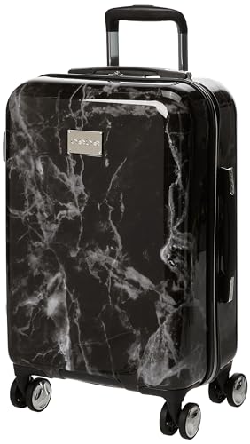 BEBE Reyna 21" Hardside Carry-on Spinner Carry-On Luggage, Black Marble
