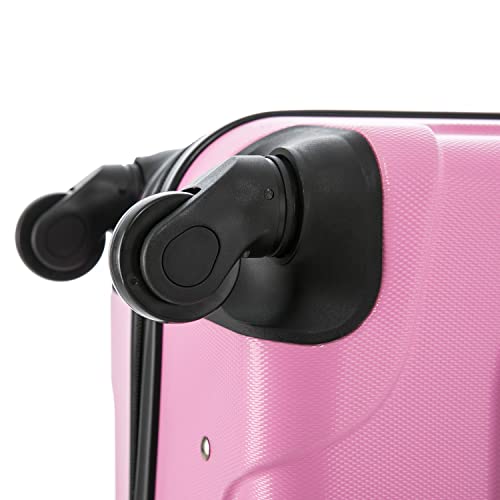 InUSA ENDURANCE Luggage with Spinner Wheels | Durable Lightweight Hardside Suitcase, Spacious Travel Bag with Handle and Trolley | 24-Inch Medium Checked Luggage | Pink