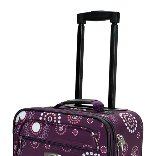 Rockland Fashion Softside Upright Luggage Set, Expandable, Purple Pearl, 2-Piece (14/19)