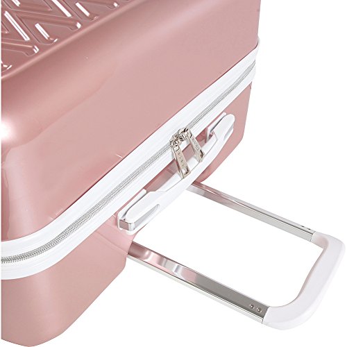 BEBE Women's Stella 21" Hardside Carry-on Spinner Luggage,Telescoping Handles, Rose Gold, One Size