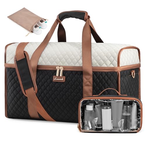 LOVEVOOK Travel Duffle Bag, Weekender Bags For Women, Carry On Personal Item Travel Bag For Airplanes, Overnight Bag With Toiletry Bag, Hospital Bag for Labor and Delivery, Yoga Gym Duffel Tote, 3Pcs