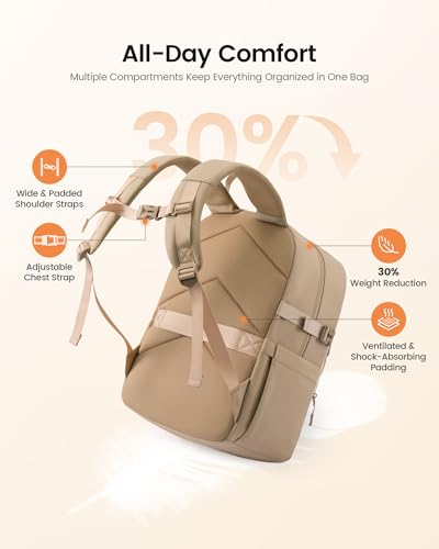 LOVEVOOK Laptop Backpack for Women, School Backpack for Girls & 15.6 Inch Laptop Work Bag, Large Capacity Bookbag for Students with Tumbler Holder