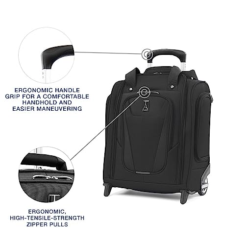 Travelpro Luggage Maxlite 5 Softside Lightweight Rolling Underseat Compact Carry on Upright 2 Wheel Bag, 15-Inch — Black