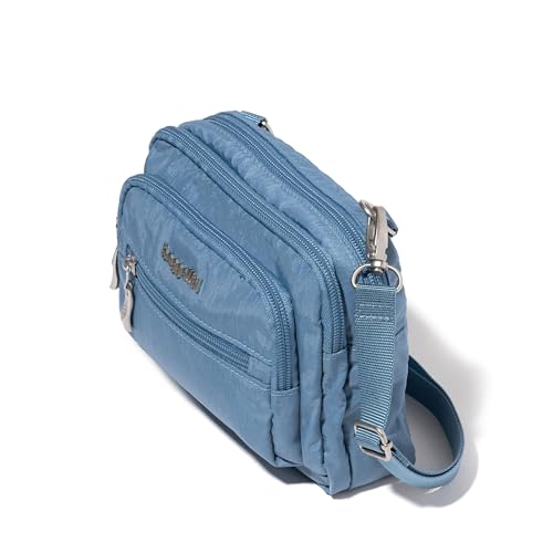 Baggallini Triple Zip Crossbody Bag for Women - Convertible Crossbody Fanny Pack Belt Bag - Lightweight Water-resistant