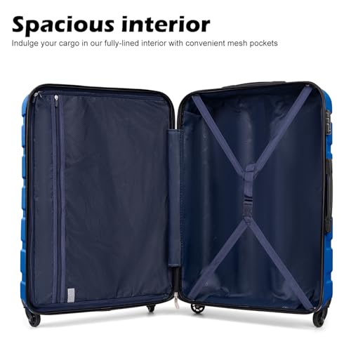 Coolife 3-Piece Lightweight Hardside Spinner Luggage Set with TSA Lock