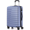 Coolife Medium Checked Luggage with Spinner Wheels Hardside Suitcase TSA Lock Telescopic Handle(Blue)