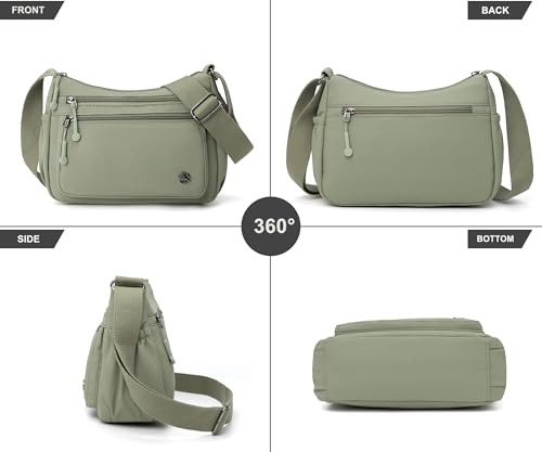 Pealwel Casual Crossbody Bag with Anti Theft Pocket - Women Lightweight Water-Resistant Purse Bag (Light Green)