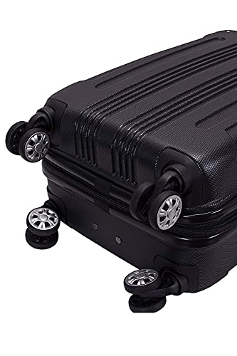Rockland London Hardside Spinner Wheel Luggage, Black, Carry-On 20-Inch