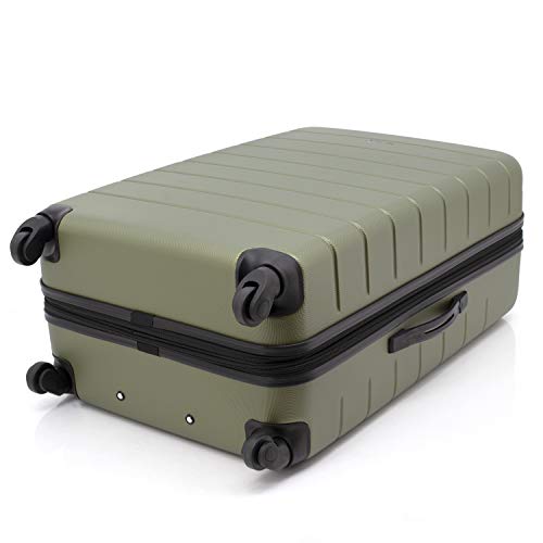 Wrangler Smart Spinner Hardside Luggage, 3 Piece Set, Olive Green