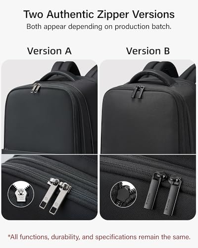 Hanke Expandable Travel Backpack 16 Inch, Full-Open Laptop Backpack Fits 15.6 Inch, Carry On Personal Item Bag with Luggage Strap, Business Work Backpack for Women Men, Black