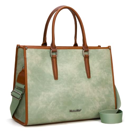 Montana West Laptop Tote Bag for Women 15.6 Inch Waterproof Leather Computer Bags Business Office Work Briefcase MWC-625GN