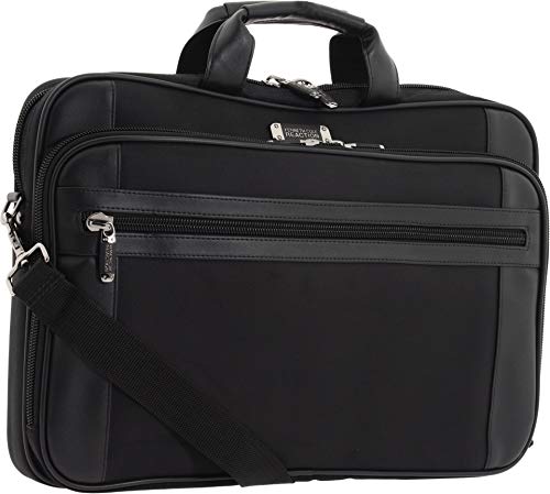 Kenneth Cole Reaction Urban Traveler Slim 18.4" Laptop Sleeve Top Zip Computer Portfolio Bag, Black