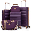 Eeeza Luggage Sets 5 Piece, Suitcases with Wheels,ABS Hard Case Luggage with TSA Lock Spinner Wheels,Carry On Luggage Set (20/24/28 Inch)
