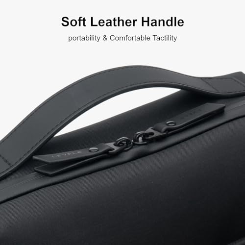 LEVEL8 Travel Toiletry Bag for Men Women, Water Repellent Shaving Bag for Toiletries Accessories, Storage Bags with Divider and Handle, Small/Black