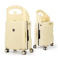 RAINRO & CO Butter Beige 20" Ride-On Suitcase for Kids (Ages 3–5), Carry-On Luggage with Seat, Spinner Wheels, TSA Lock & Lightweight Durable Hardshell