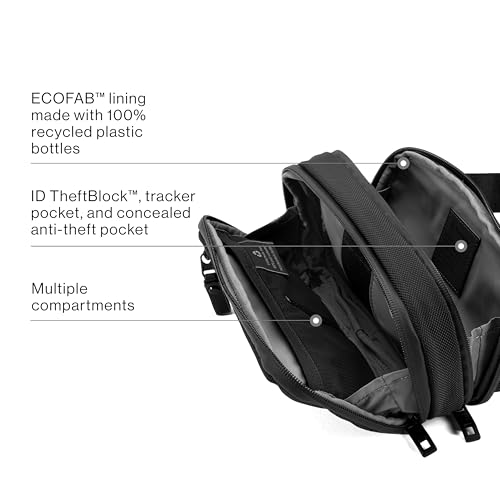 Travelpro Altitude Sling 2L, Water Resistant, Work, Business, Men and Women, Jet Black