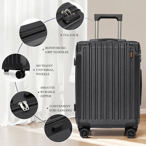 Eeeza Luggage Sets 5 Piece，Hardside Luggages with Spinner Wheels, Lightweight ABS Hard Shell Travel Luggage with TSA Lock for Family Trips, Business,Vacation