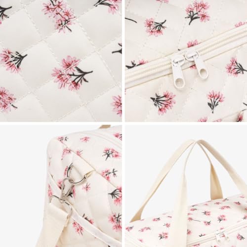 ALINUOYQ Quilted Diaper Bag Tote Cute Large Baby Bag for Mom, Hospital Bags for Labor Delivery, Weekender & Overnight Travel Duffel Bags for Women, Pañaleras para Bebe