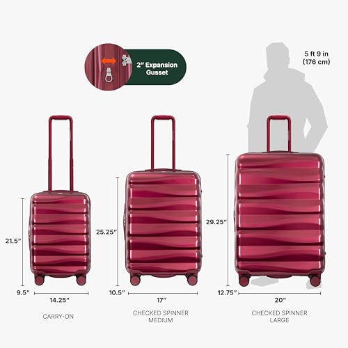 Traveler's Choice Edinburgh II Hardside Spinner Luggage, TSA Lock, Red, 21" Carry-on