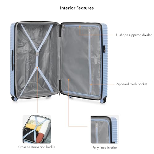 Travel Select Bridgetown Hardside Expandable Luggage w/TSA Lock, Light Blue, 21-Inch Carry-on