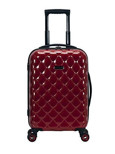 Rockland Quilt Hardside 3 Piece Spinner Wheel Luggage Set, Black, 3-Piece Set, (20"/24"/28"), Red