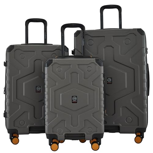 Wrangler ATG Outland Expandable Hardside Luggage, Gull Gray, 3 Piece Set