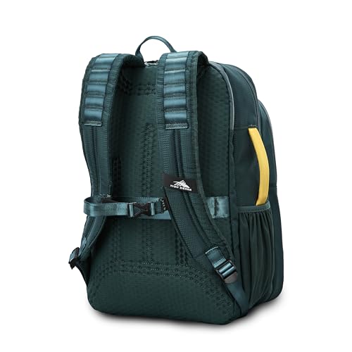 High Sierra Hi-Life 3-in-1 Convertible Backpack - Features Removable Daypack, Stack-It Strap, Adjustable Sternum Strap, Fleeced Pocket For Scratch Protection, Dual Water Bottle Pockets - Green/Yellow