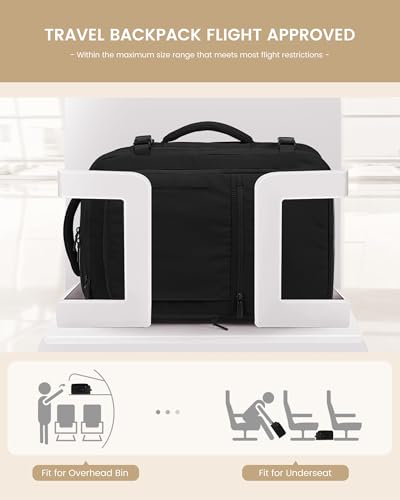 LOVEVOOK Travel Backpack for Women & Men, 40L Large Carry On Backpack Airline Approved, TSA Personal Item Weekender Bag, Water Resistant Laptop Backpack with 3 Packing Cubes for Travel Essentials