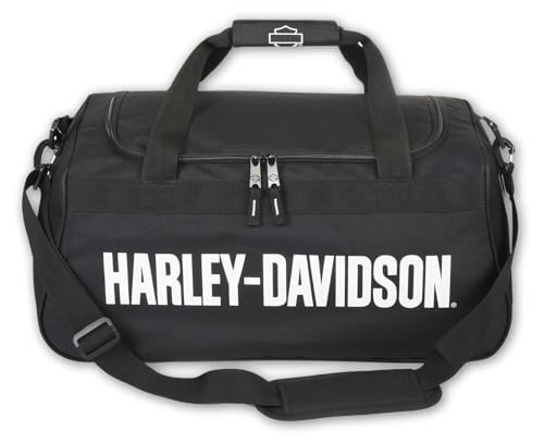 Harley-Davidson Eagle U-Shaped Zipper Rugged Graphic Duffel Bag – Black